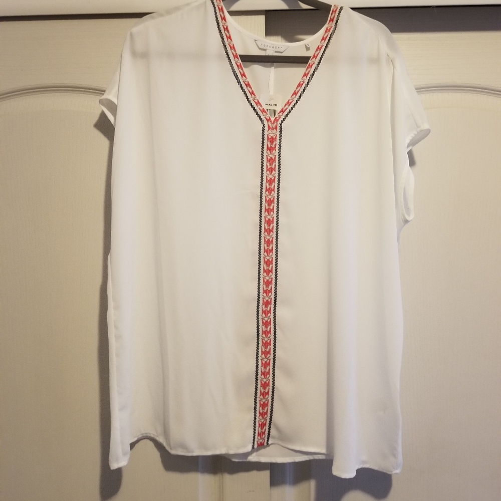 Tribal stitch blouse